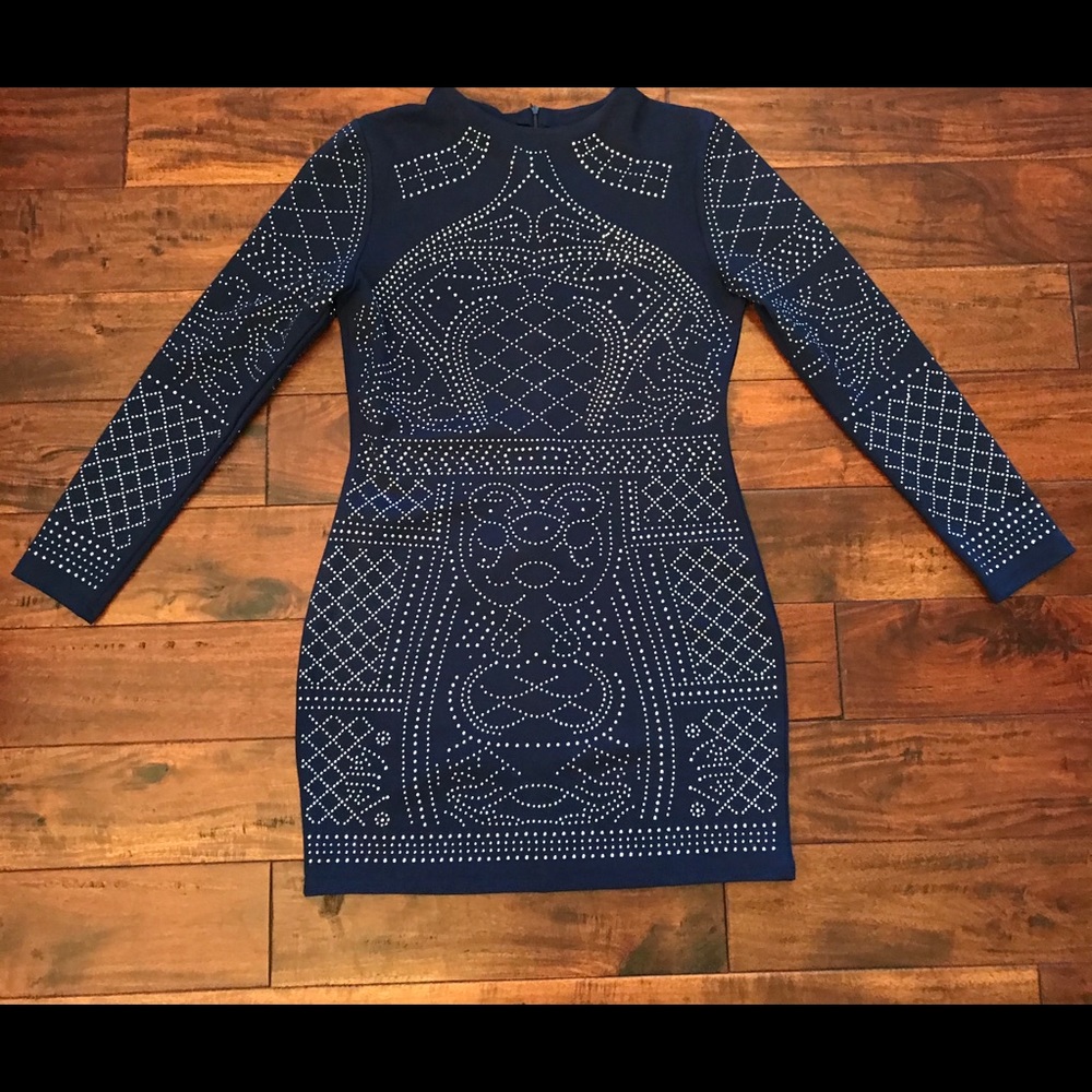 Blue studded dress  knock off from KKW DRESS.